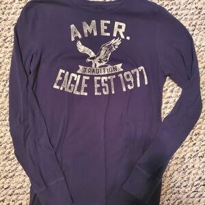 American Eagle Outfitters Athletic Fit Tee - Dark Blue